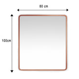 Espejo de Pared Lisboa Oro Rosa 80x100cm Rectangular con Marco en Madera