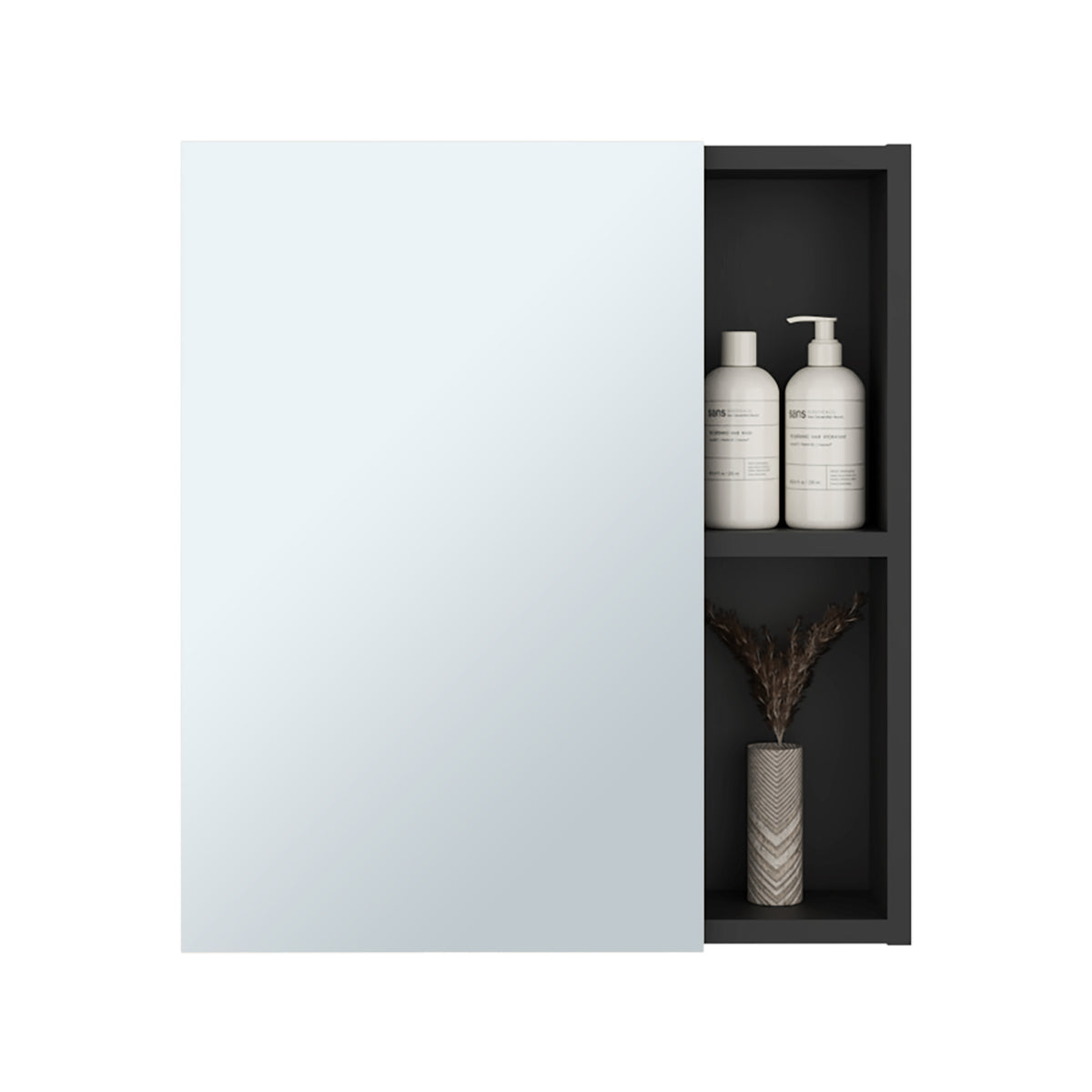 Gabinete de Baño Labelle Wengue 45x49.7cm Cuadrado con Espejo y con Tres Entrepaños