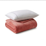 Combo Cobija y Almohada Coral Rosado y Blanco 200x230cm