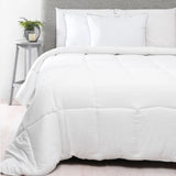 Edredon Eco Terra Blanco 270x230cm Cosido Acolchado para Colchón King 200 X 200 Cm con Relleno de Fibra Siliconada Fondo Entero
