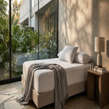 Combo Sábana y Protector de Colchón Blanco 140x190cm para Colchón Doble 140 X 190 Cm 200 Hilos Antifluido Fondo Entero