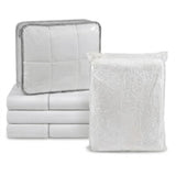 Combo Protector de Colchón y de Almohada Blanco 120x190cm Antifluido 200 Hilos Acolchado para Colchón Semidoble 120 X 190 Cm