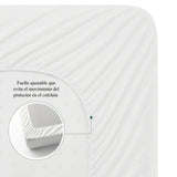 Protector de Colchón Blanco 160x190cm Impermeable 200 Hilos para Colchón Queen 160 X 190 Cm