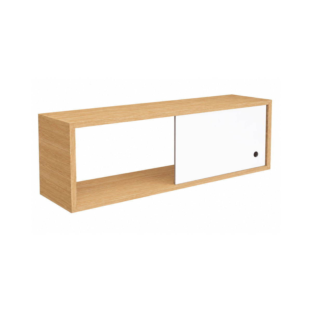 Repisa Nórdica Madera Natural y Blanco 63x21cm Rectangular con Seis Entrepaños