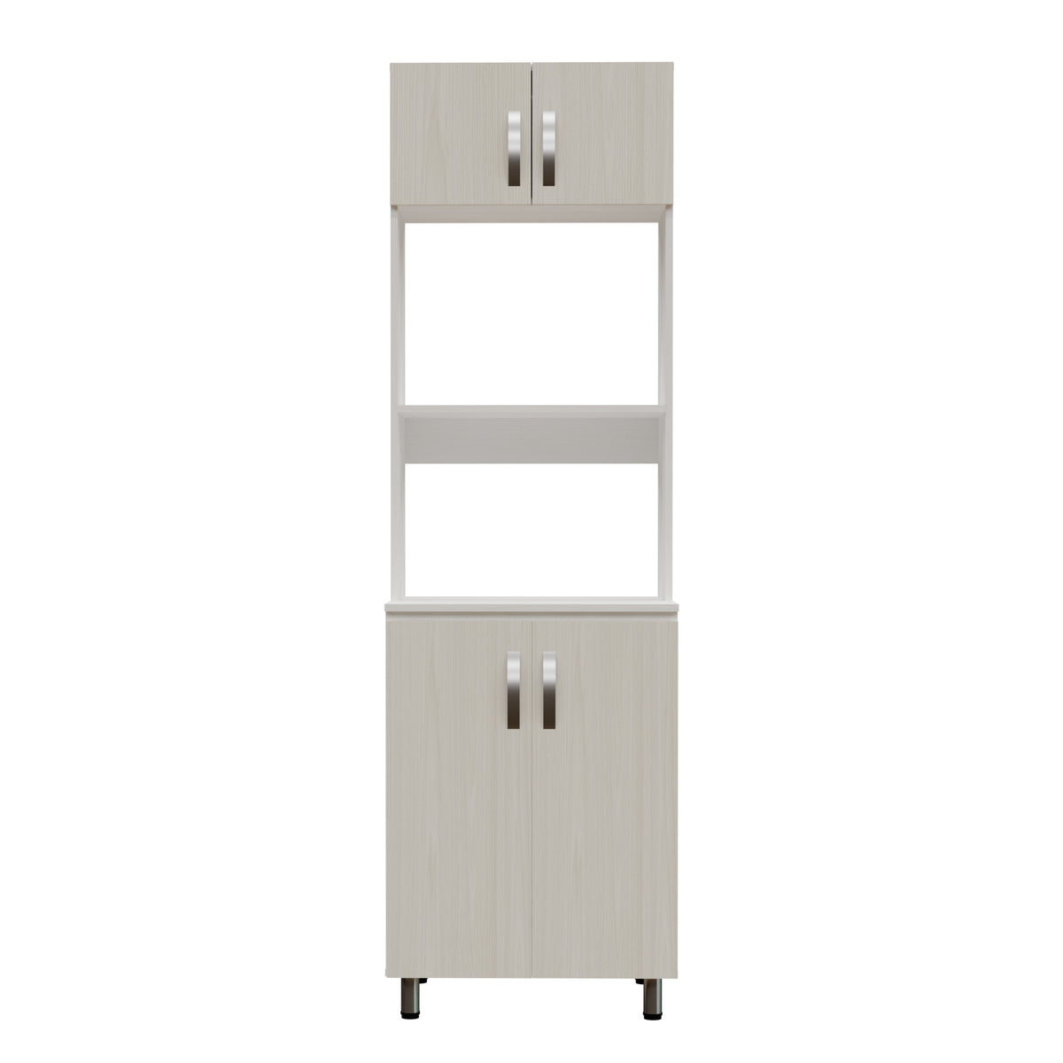 Alacena Natura Gris Hielo 60x199cm con Cuatro Puertas y con Patas