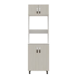 Alacena Natura Gris Hielo 60x199cm con Cuatro Puertas y con Patas