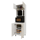 Alacena Natura Gris Hielo 60x199cm con Cuatro Puertas y con Patas