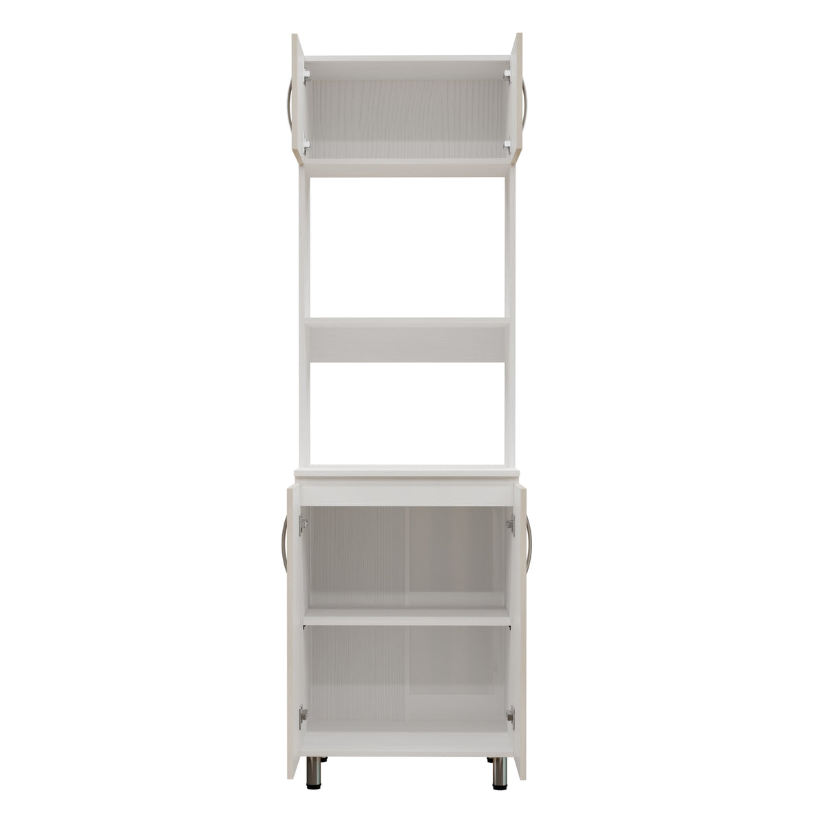 Alacena Natura Gris Hielo 60x199cm con Cuatro Puertas y con Patas