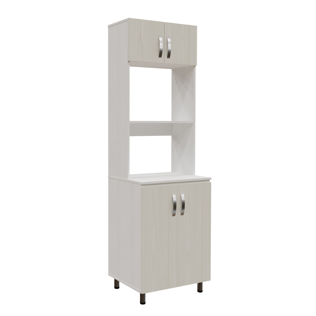 Alacena Natura Gris Hielo 60x199cm con Cuatro Puertas y con Patas