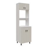 Alacena Natura Gris Hielo 60x199cm con Cuatro Puertas y con Patas