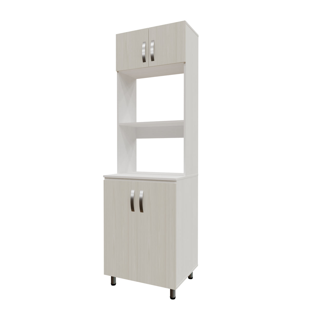 Alacena Natura Gris Hielo 60x199cm con Cuatro Puertas y con Patas