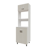 Alacena Natura Gris Hielo 60x199cm con Cuatro Puertas y con Patas