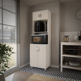 Alacena Natura Gris Hielo 60x199cm con Cuatro Puertas y con Patas