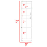 Alacena Innes Blanco 46.6x179cm con Cuatro Puertas