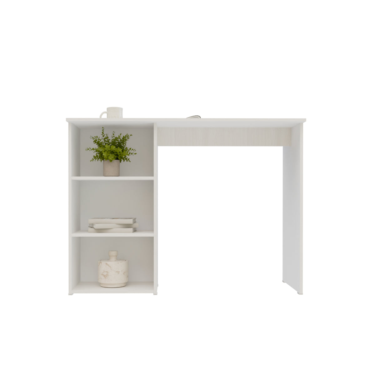 Barra de Cocina Natura Gris Hielo 120x91cm con Dos Entrepaños y Tres Compartimientos