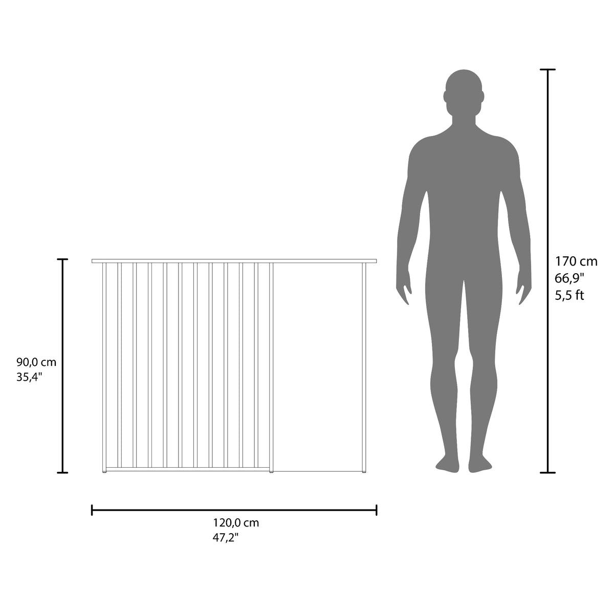 Barra de Cocina Alé Blanco y Cannolo 120x90cm sin Compartimientos