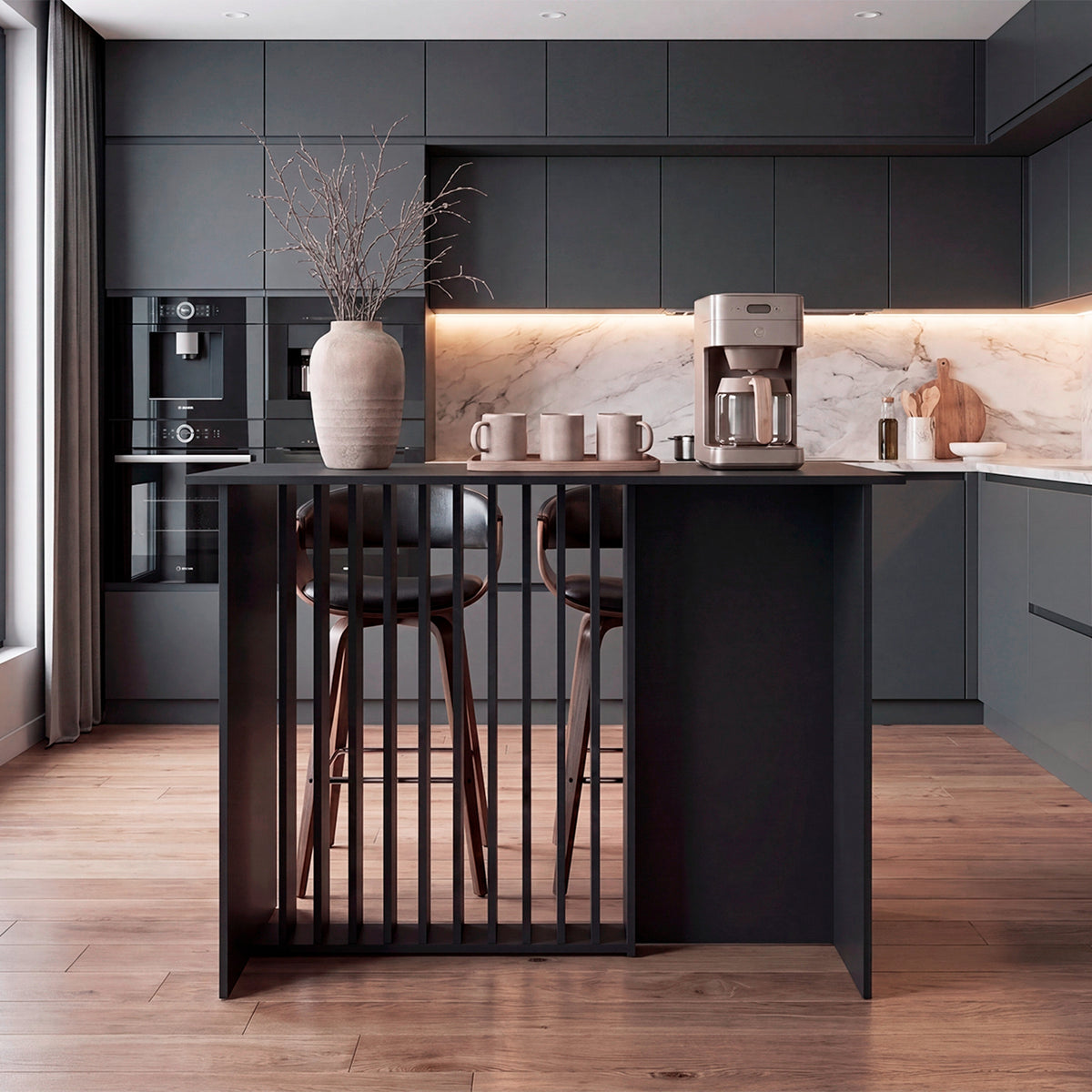 Barra de Cocina Alé Wengue 120x90cm sin Compartimientos