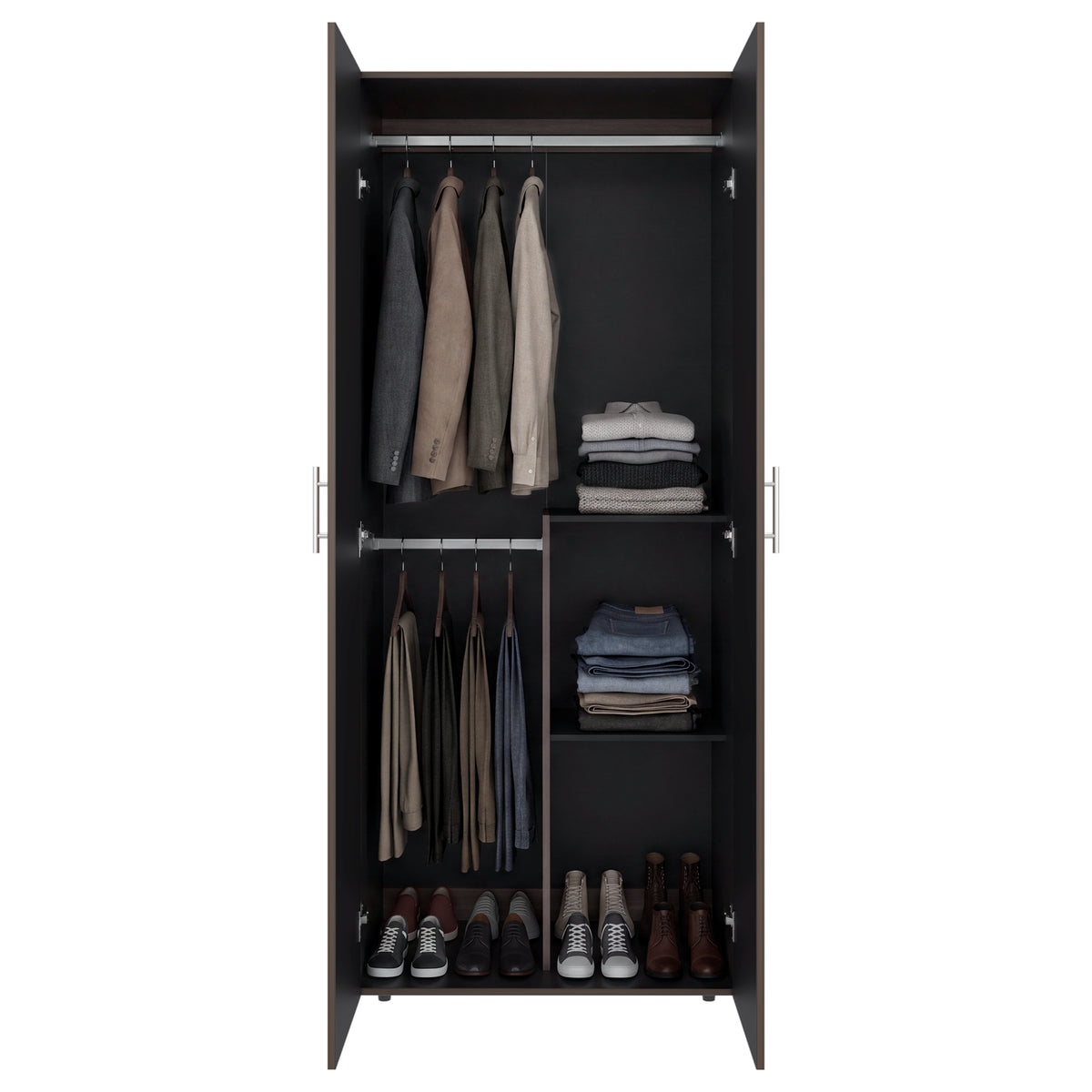 Closet Tera Milan y Wengue 80x195cm con Dos Puertas y Dos Entrepaños