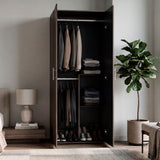 Closet Tera Milan y Wengue 80x195cm con Dos Puertas y Dos Entrepaños