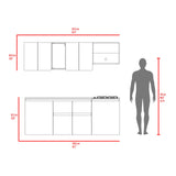 Cocina Amantia Fresno Europeo 212x208cm con Mesón de Acero Inoxidable con Pozuelo Lado Izquierdo y con Estufa