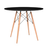 Mesa de Comedor Eames Negro 80x75cm Ovalado de Cuatro Puestos sin Sillas