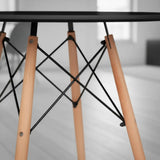 Mesa de Comedor Eames Negro 80x75cm Ovalado de Cuatro Puestos sin Sillas