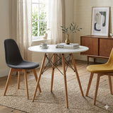 Mesa de Comedor Eames Blanco 80x75cm Ovalado de Cuatro Puestos sin Sillas