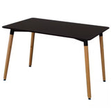 Mesa de Comedor Eames Negro 120x75cm Rectangular de Seis Puestos sin Sillas