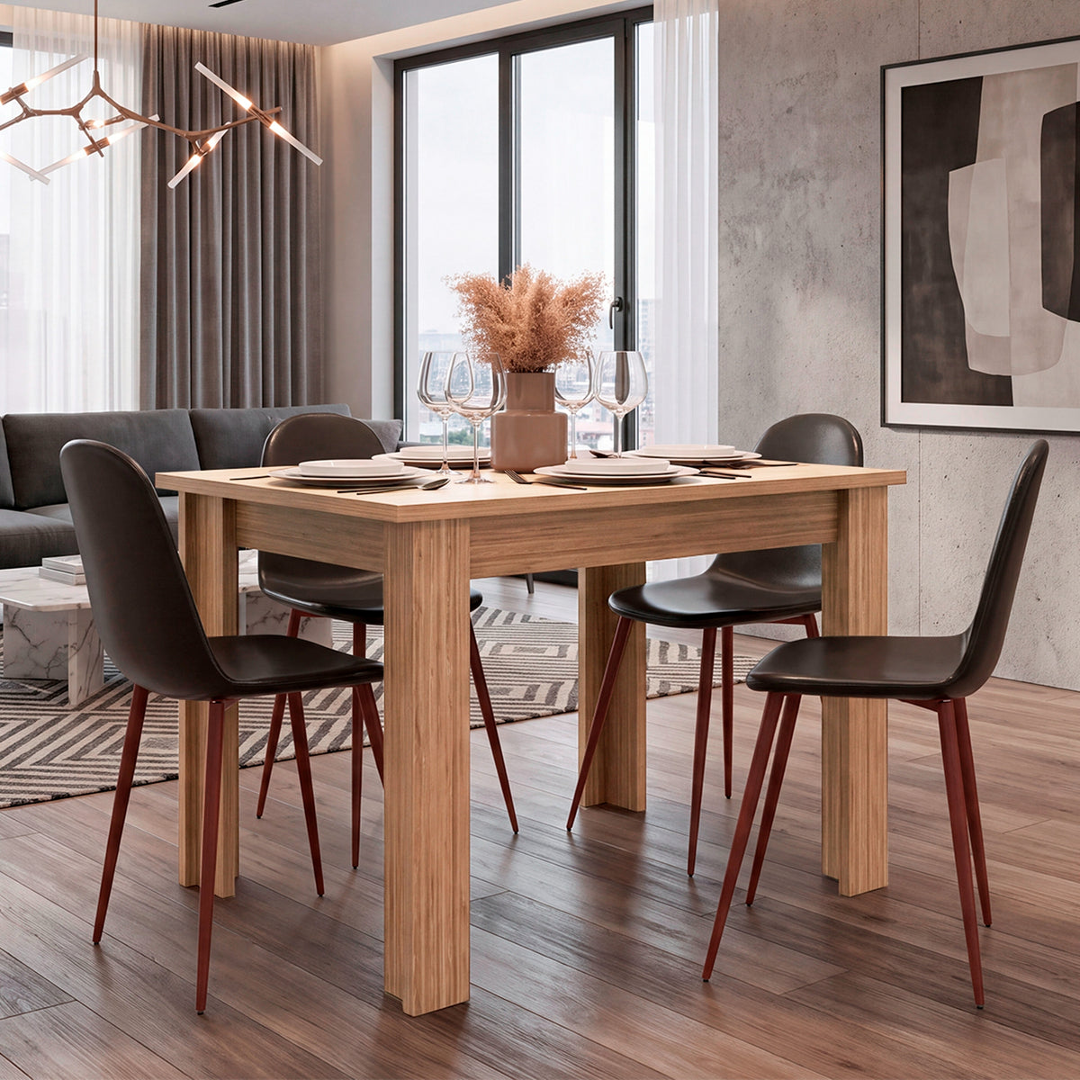 Mesa de Comedor Portofino Miel 110x75.6cm Rectangular de Cuatro Puestos sin Sillas