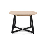 Mesa de Comedor Emet Oasis y Metálico Negro 105x71cm Circular Extensible de Seis Puestos sin Sillas