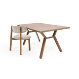 Juego de comedor Nara Mácula y Beige 144x75cm Rectangular de Cuatro Puestos con Cuatro Sillas