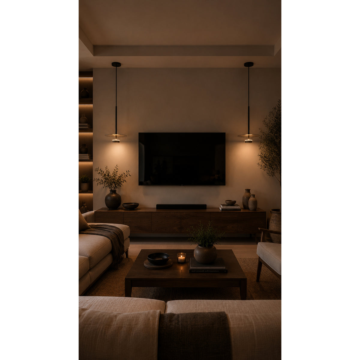 Lámpara de Techo Allure Negro 30x53cm de una Luz Ajustable de Luz Cálida con Bombillo LED