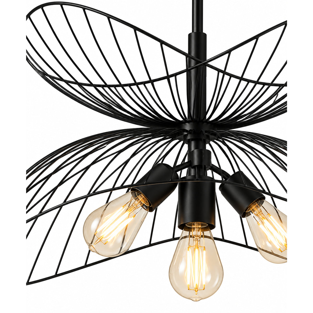 Lámpara de Techo Essor Negro 60x45cm de Tres Luces Ajustable de Luz Cálida con Bombillo LED