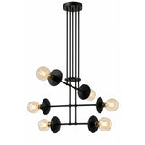 Lámpara de Techo Cadence Negro 55x150cm de Seis Luces Ajustable de Luz Cálida con Bombillo LED