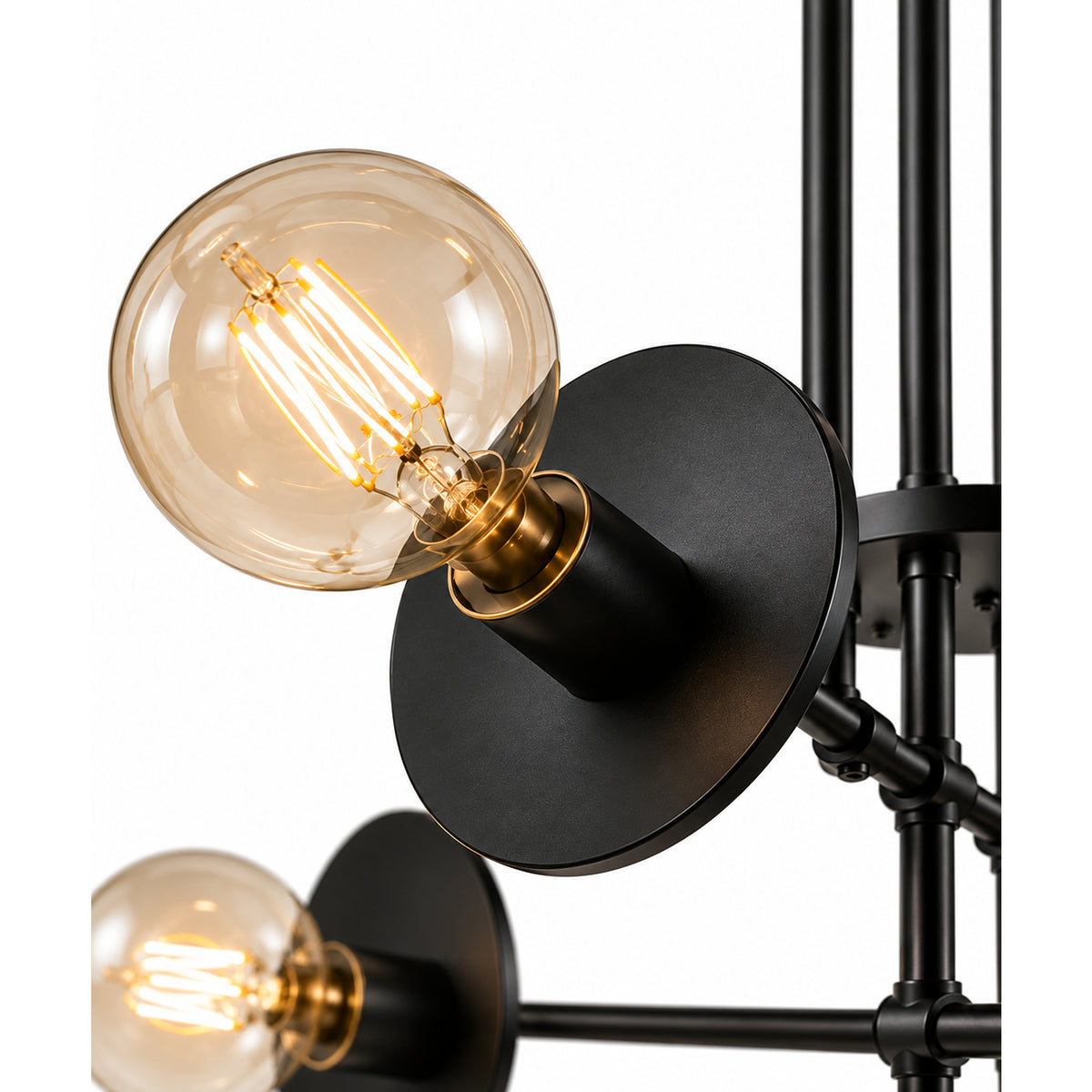 Lámpara de Techo Cadence Negro 55x150cm de Seis Luces Ajustable de Luz Cálida con Bombillo LED