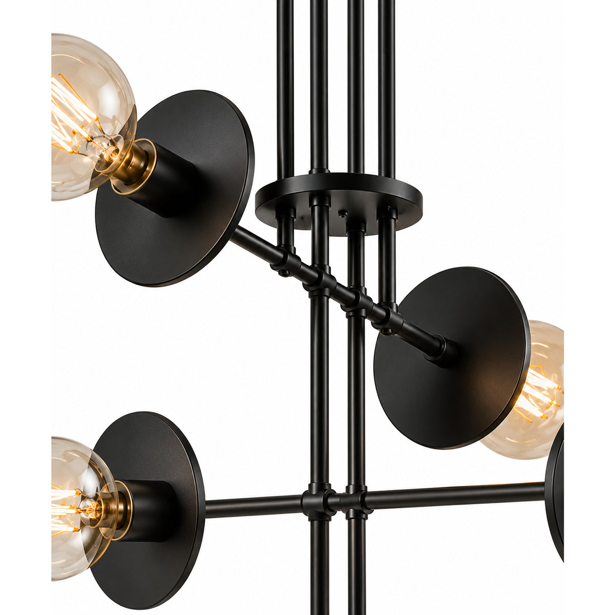 Lámpara de Techo Cadence Negro 55x150cm de Seis Luces Ajustable de Luz Cálida con Bombillo LED