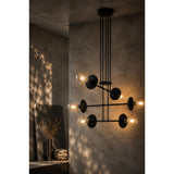 Lámpara de Techo Cadence Negro 55x150cm de Seis Luces Ajustable de Luz Cálida con Bombillo LED