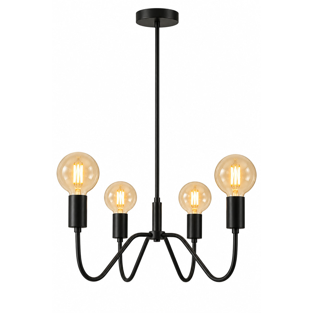 Lámpara de Techo Liaison Negro 43x19cm de Cuatro Luces Ajustable de Luz Cálida con Bombillo LED