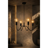 Lámpara de Techo Liaison Negro 43x19cm de Cuatro Luces Ajustable de Luz Cálida con Bombillo LED