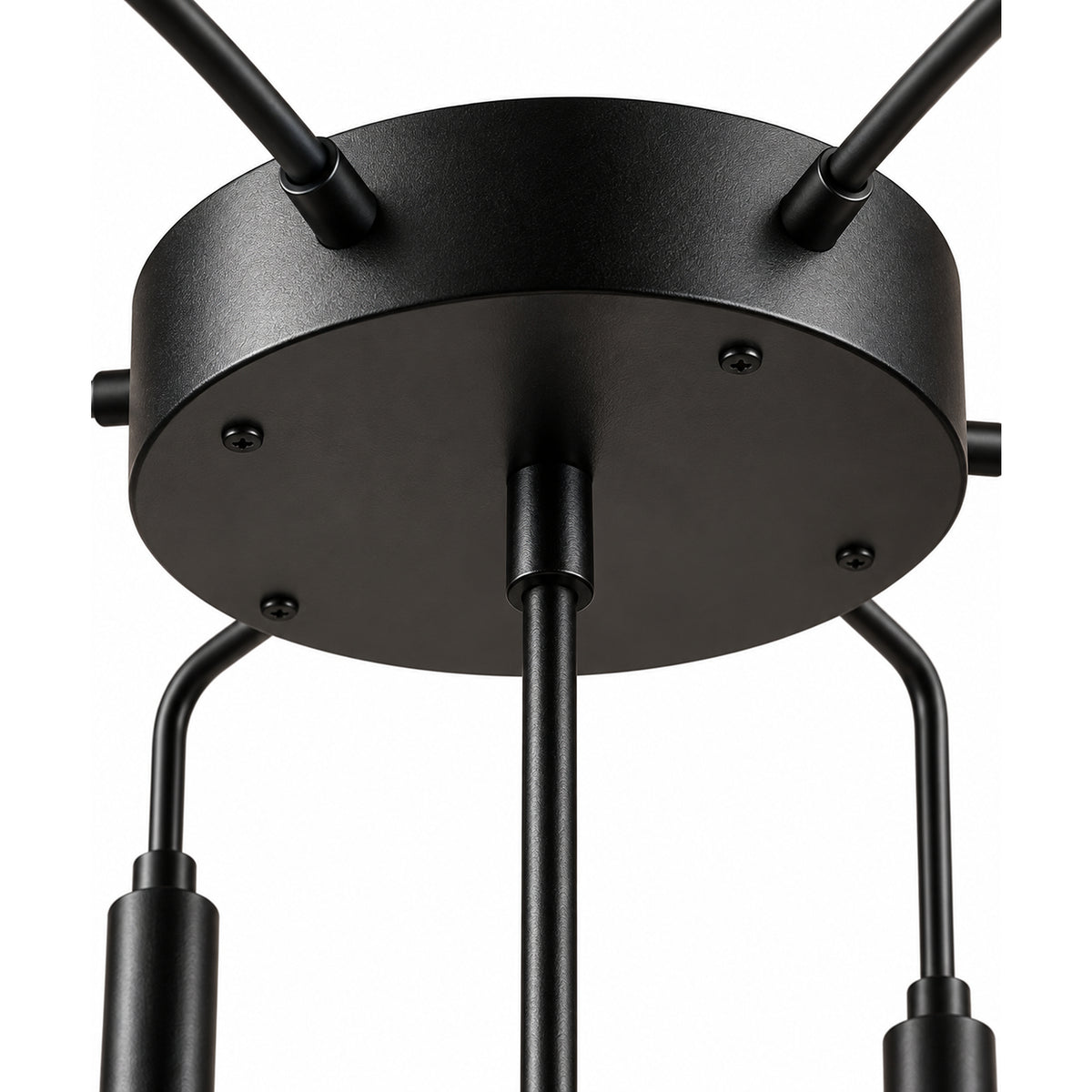 Lámpara de Techo Harmonie Negro 11x150cm de Cinco Luces Ajustable de Luz Cálida con Bombillo LED