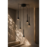 Lámpara de Techo Harmonie Negro 11x150cm de Cinco Luces Ajustable de Luz Cálida con Bombillo LED