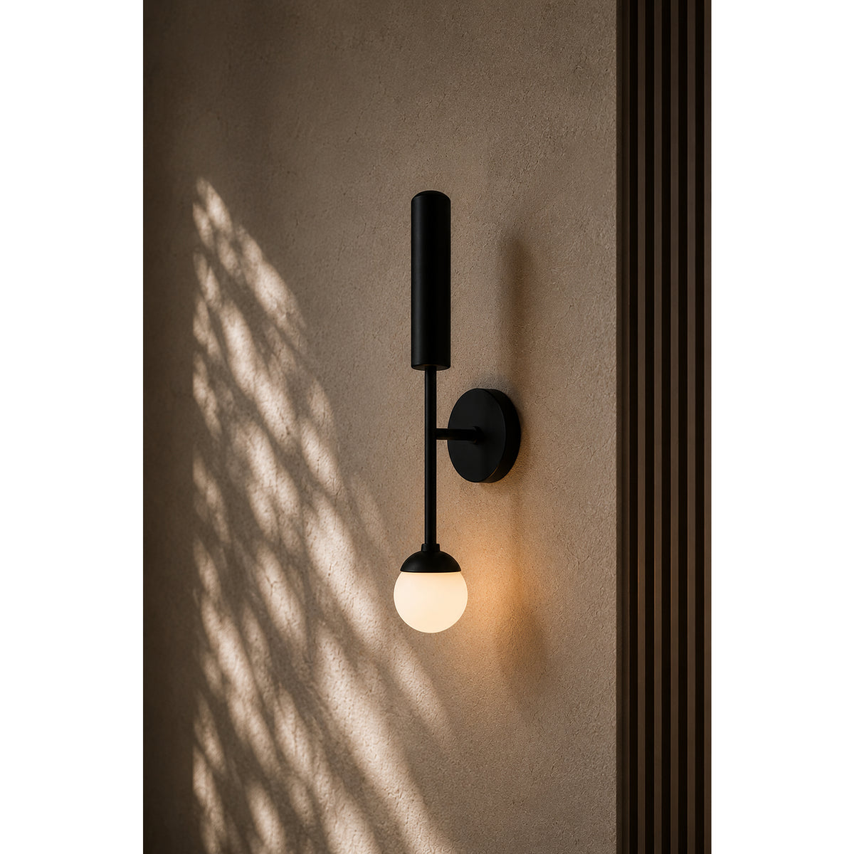 Lámpara de Techo o Pared Axe Negro 10x58cm de una Luz Ajustable de Luz Cálida con Bombillo LED