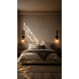 Lámpara de Techo o Pared Axe Negro 10x58cm de una Luz Ajustable de Luz Cálida con Bombillo LED