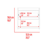 Mesa de Noche Fidelis Blanco Fresno 52x50.6cm con Un Cajón y un Compartimiento