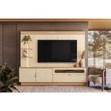 Centro de Entretenimiento Arena y Oasis 217x183cm para TV Hasta 65" Pulgadas con Cinco Compartimientos y con Ranura para Cables