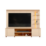 Centro de Entretenimiento Arena y Oasis 217x183cm para TV Hasta 65" Pulgadas con Siete Compartimientos y con Ranura para Cables