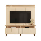 Centro de Entretenimiento Arena y Oasis 180x191cm para TV Hasta 70" Pulgadas con Tres Compartimientos y con Ranura para Cables