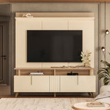 Centro de Entretenimiento Arena y Oasis 180x191cm para TV Hasta 70" Pulgadas con Tres Compartimientos y con Ranura para Cables