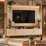 Centro de Entretenimiento Arena y Oasis 180x191cm para TV Hasta 70" Pulgadas con Tres Compartimientos y con Ranura para Cables