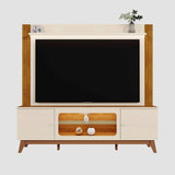 Centro de Entretenimiento Arena y Oasis 198x188cm para TV Hasta 70" Pulgadas con Tres Compartimientos y con Ranura para Cables